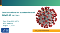 Considerations for booster doses of COVID19 vaccines