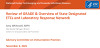 Review of GRADE  overview of state designated ETCs and Laboratory Response Network