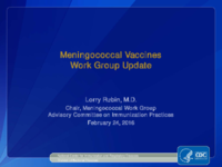 Meningococcal Vaccines Work Group update