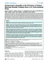 Socioeconomic Inequality in the Prevalence of Autism Spectrum Disorder Evidence from a US CrossSectional Study