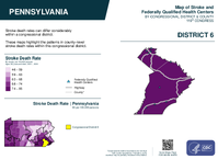 PA Congressional District 06 Stroke and Federally Qualified Health Centers Map 119th Congress