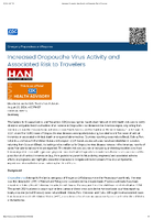 Increased Oropouche Virus Activity and Associated Risk to Travelers August 16 2024 400 PM ET