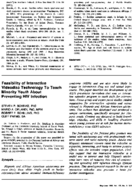 Feasibility of interactive videodisc technology to teach minority youth about preventing HIV infection