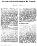 Psychiatric rehabilitation in the hospital