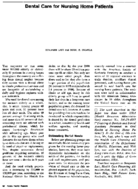 Dental care for nursing home patients