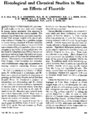 Histological and chemical studies in man on effects of fluoride