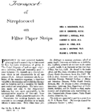 Transport of streptococci on filter paper strips
