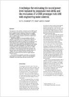A technique for estimating the sound power level radiated by pneumatic rock drills and the evaluation of a CSIR prototype rock drill with engineering noise controls  Synopsis