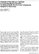 University of New Mexicos approach to continuing medical education for National Health Service Corps professionals assigned to rural areas