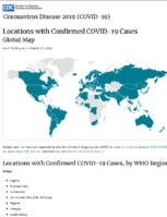 Locations with Confirmed COVID19 Cases Global Map as of 1200 PM ET March 11 2020