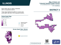 IL Congressional District 04 Stroke and Federally Qualified Health Centers Map 119th Congress