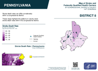 PA Congressional District 08 Stroke and Federally Qualified Health Centers Map 119th Congress