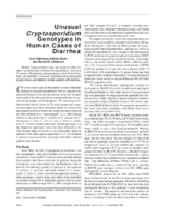 Unusual Cryptosporidium Genotypes in Human Cases of Diarrhea