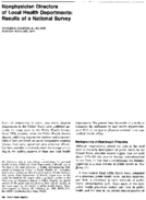 Nonphysician Directors Of Local Health Departments Results Of A National Survey