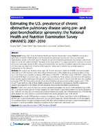 Estimating the US prevalence of chronic obstructive pulmonary disease using pre and postbronchodilator spirometry the National Health and Nutrition Examination Survey NHANES 20072010