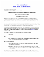 Interim guidance for state and local health departments  Severe Acute Respiratory Syndrome SARS