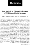 Cost analysis of Wisconsins program of multiphasic health screening