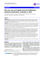 Net use care and repair practices following a universal distribution campaign in Mali