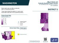 WA Congressional District 05 Stroke and Federally Qualified Health Centers Map 119th Congress