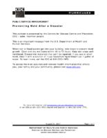 Public Service Announcement Preventing Mold After a Disaster