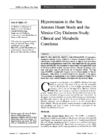 Hypertension In The San Antonio Heart Study And The Mexico City Diabetes Study Clinical And Metabolic Correlates