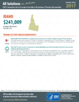 CDCs Investments to Combat Antibiotic Resistance Threats Nationwide Idaho Fiscal Year 2017