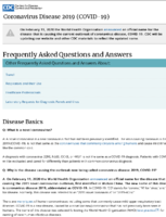 2019 novel coronavirus frequently asked questions and answers February 15 2020