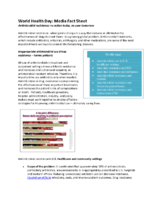 World Health Day  media fact sheet  Antimicrobial resistance no action today no cure tomorrow