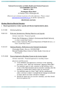 National Conversation on Public Health and Chemical Exposures Leadership Council Proposed Agenda March 11 2011