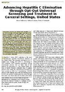 Advancing Hepatitis C Elimination through OptOut Universal Screening and Treatment in Carceral Settings United States