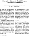 Preventive Actions In Dental Disease Tuberculosis And Cancer
