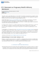 CDC statement on pregnancy health advisory  press release for immediate release Wednesday September 29 2021