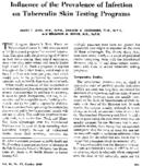 Influence Of The Prevalence Of Infection On Tuberculin Skin Testing Programs