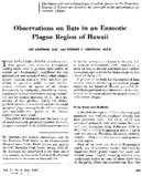 Observations on rats in an enzootic plague region of Hawaii