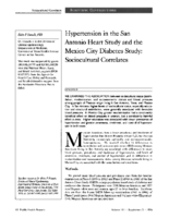 Hypertension In The San Antonio Heart Study And The Mexico City Diabetes Study Sociocultural Correlates