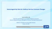 Immunogenicity Data for Anthrax Vaccine Licensure Changes