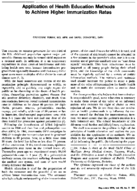 Application of health education methods to achieve higher immunization rates