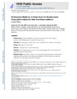 Participatory Medicine A Home Score for Streptococcal Pharyngitis Enabled by RealTime Biosurveillance