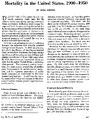 Mortality in the United States 19001950