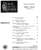 Public Health Rep v 73 no 7  table of contents