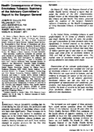 Health Consequences Of Using Smokeless Tobacco Summary Of The Advisory Committees Report To The Surgeon General