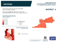 AZ Congressional District 04 Heart Disease and Federally Qualified Health Centers Map 118th Congress