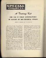 A testing kit for use in field investigations of failure of DDT residual sprays