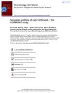 Metabolic Profiling of Night Shift Work  the HORMONIT Study