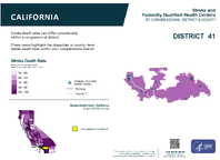 CA Congressional District 41 Stroke and Federally Qualified Health Centers Map 118th Congress