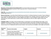 Marketing and Recruitment for the National DPP May Mental Health Awareness Month Promotional Materials