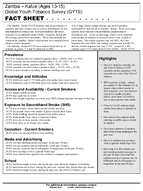 2002 Zambia  Kafue Ages 1315 Global Youth Tobacco Survey GYTS Fact Sheet