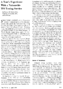 A years experience with a nationwide TPI testing service