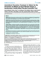 Intermittent Preventive Treatment in Infants for the Prevention of Malaria in Rural Western Kenya A Randomized DoubleBlind PlaceboControlled Trial
