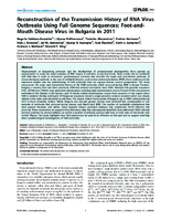 Reconstruction of the Transmission History of RNA Virus Outbreaks Using Full Genome Sequences FootandMouth Disease Virus in Bulgaria in 2011